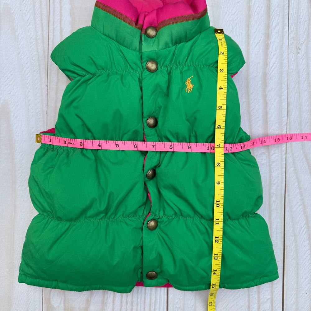 Ralph Lauren Girls Size 4? Equestrian Reversible Down Filled Puffer Vest Jacket - Picture 7 of 7